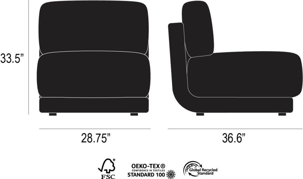 Bento Modular Lounge Chair Dimensions