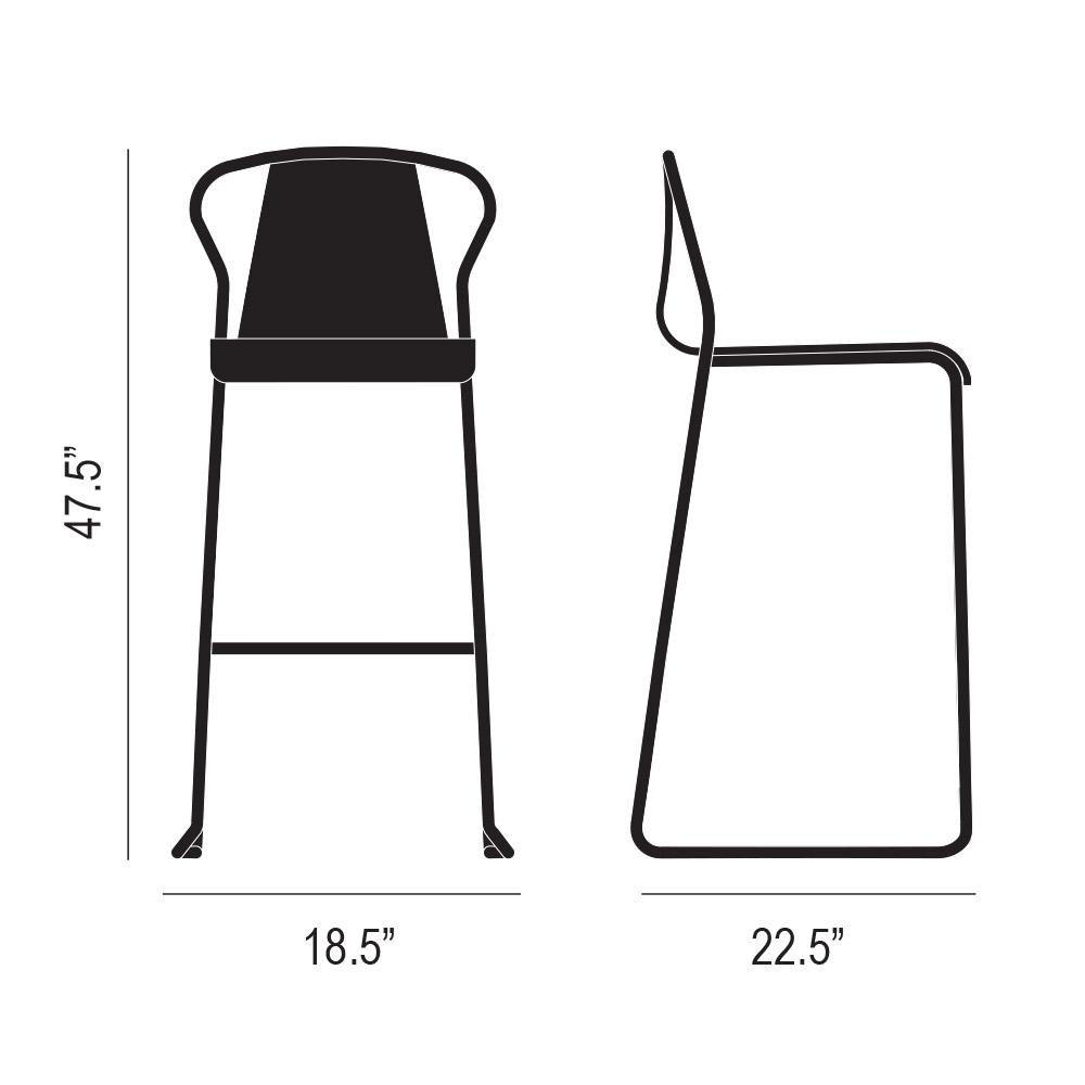 Fullerton Bar Stool Dimensions