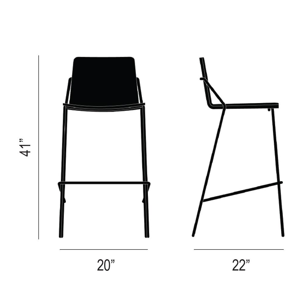 Sling Bar Stool Dimensions