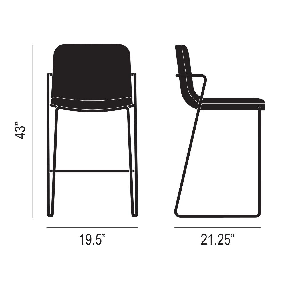 Zag Bar Stool Dimensions