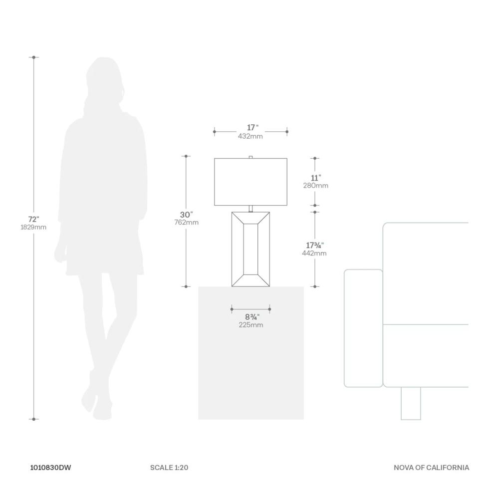 Julie Standing Table Lamp Dimensions