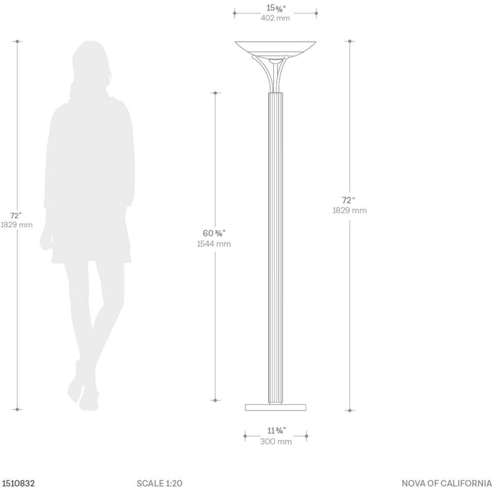 Tambo Torchiere Floor Lamp Dimensions